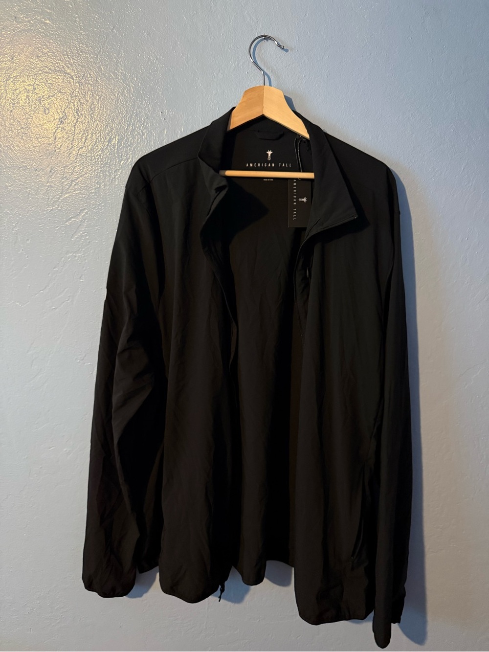 American Tall Black Lightweight Full-Zip Jacket